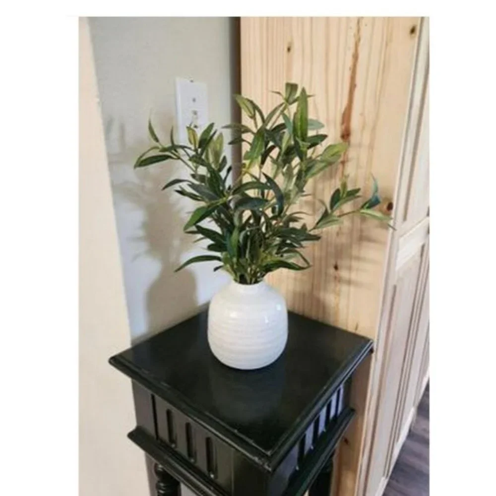 Real Touch Artificial Olive Tree Plant Table Top Greenery Ceramic Vase - Picture 1 of 4